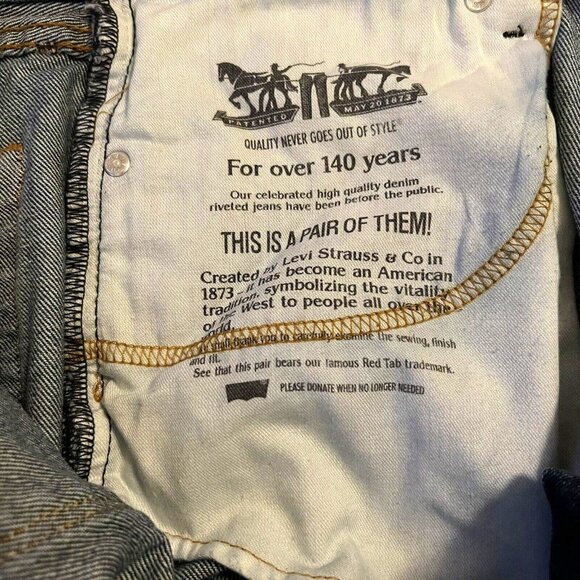 Levis Mens 505 Straight Leg Jeans W40 L30 Dark Wash Denim - Picture 7 of 12